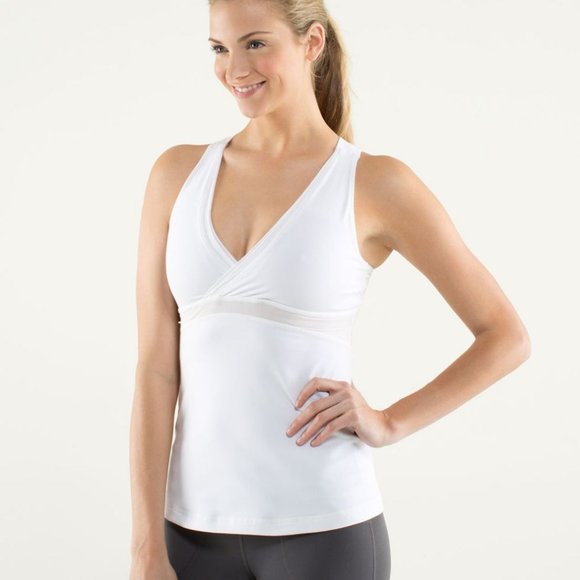 lululemon athletica | Tops | Lululemon Deep V Athletic Tank Top Shirt White  Cream | Poshmark